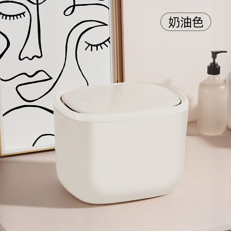 25年新型ゴミ箱家庭用トイレ圧輪無蓋キッチン寝室大容量オフィス客間紙かご|undefined