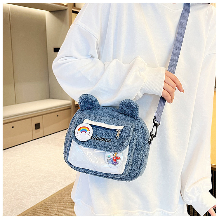 2022 Autumn and winter Edition Japanese cute plush bear bag, new Instagram cartoon student crossbody bag and single-shoulder bag undefined