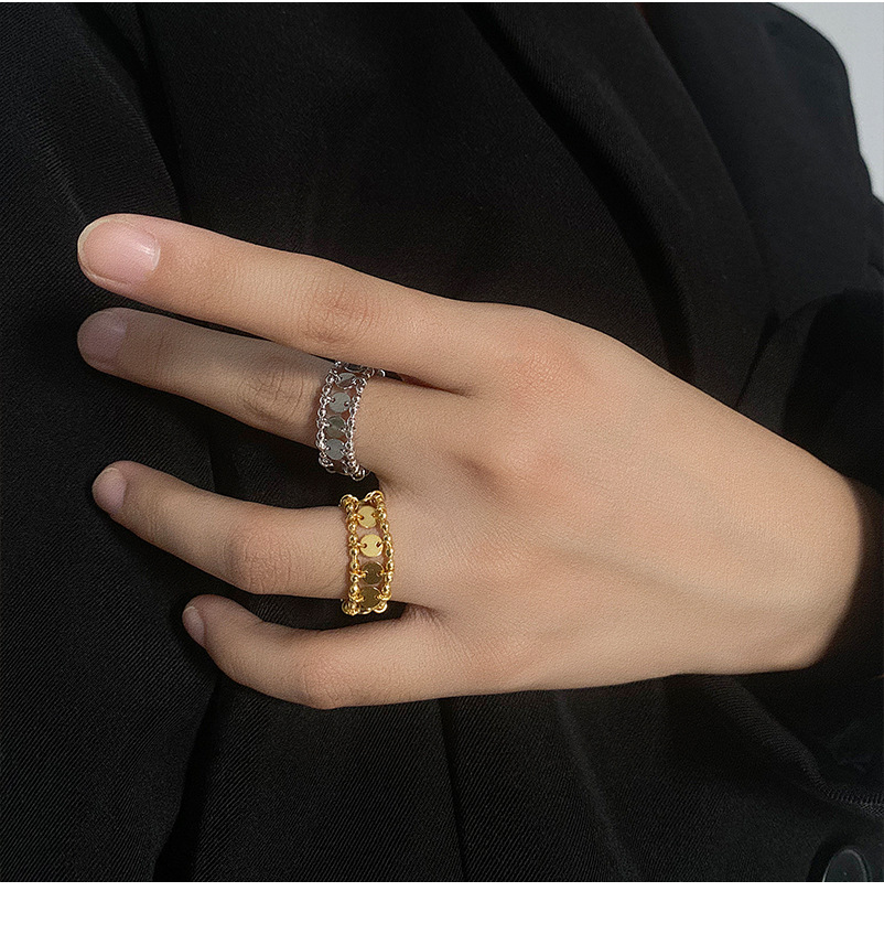 Fashion Round Sterling Silver Plating Artificial Rhinestones Rings