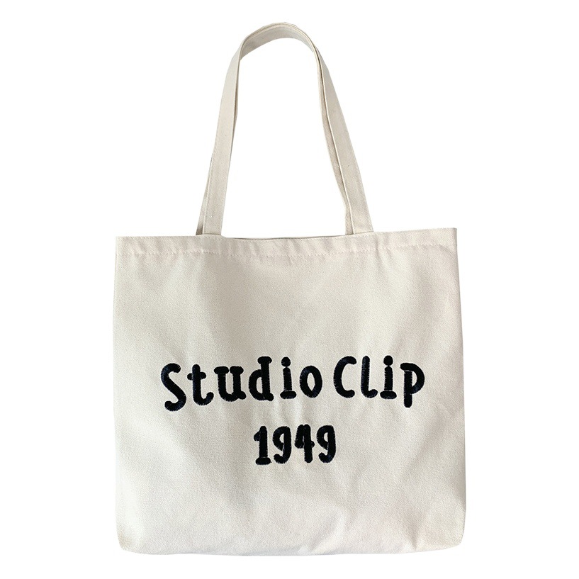 Estilo chino bordado bolsa de lona de los hombres femeninos de hombro nicho original simple letras artísticas de gran capacidad bolso de escuela del estudiante