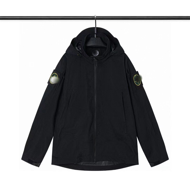 Stone Stone Island Hard Shell Windproof and Waterproof Double Shoulder Patch Gtx Outdoor Jacket with Hood Stone Stone Island Hard Shell Windproof and Waterproof Double Shoulder Patch Gtx Outdoor Jacket with Hood