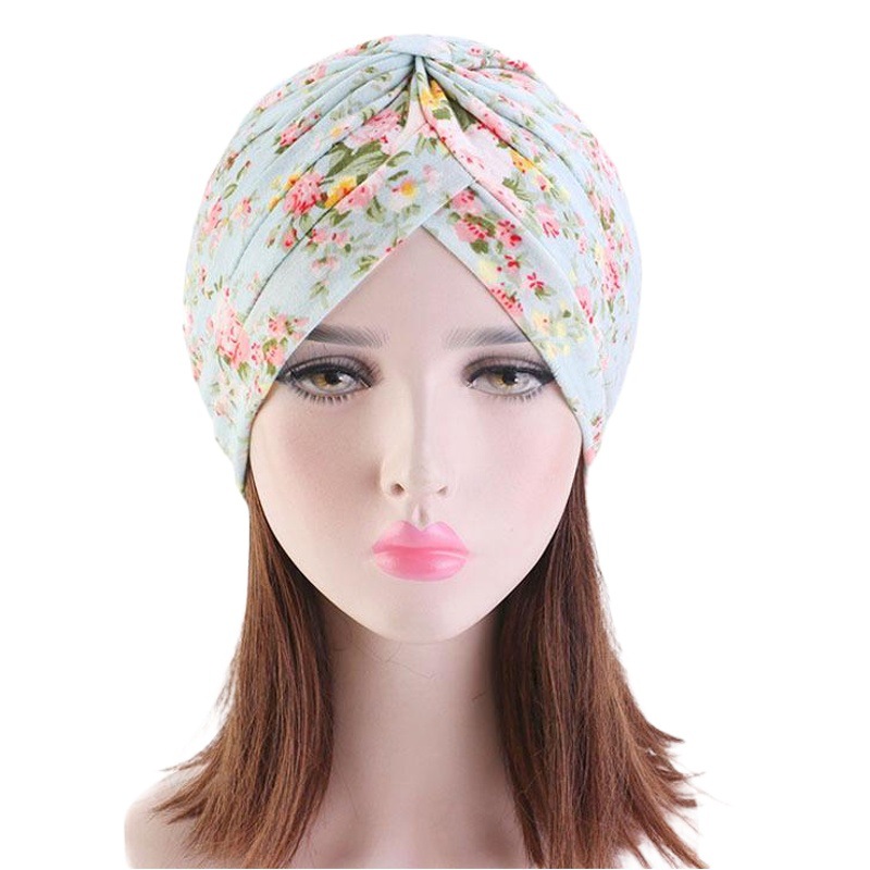 Cotton Pastoral Style Pleated Turban Hat Indian Hat Style Fashion Hat Chemotherapy Hat Tjm-412