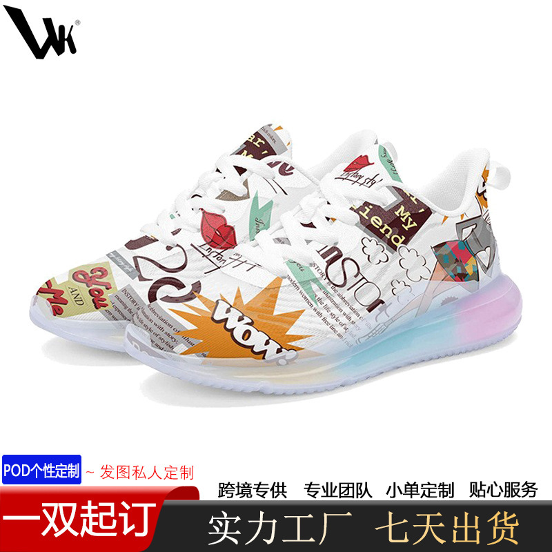 Pod1 Double Custom-Made Quanzhou Sports Shoes Running Light Soft Breathable Shock-Absorbing Air Cushion Sports Shoes Mesh Women's Sports Shoes