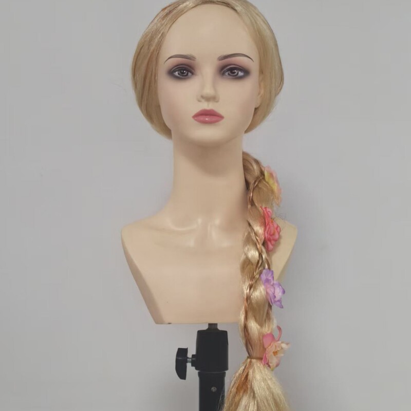 Cross-Border Rapunzel Cosplay Golden Long Braid Magic Wonder Festival Carnival Day Wig Factory Wholesale Cross-Border Rapunzel Cosplay Golden Long Braid Magic Wonder Festival Carnival Day Wig Factory Wholesale