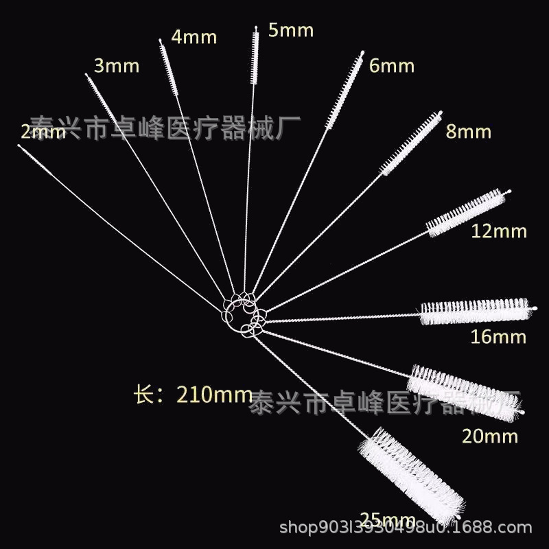 不锈钢试管清洁刷吸管刷尼龙毛刷多功能杯盖刷缝隙刷工具刷