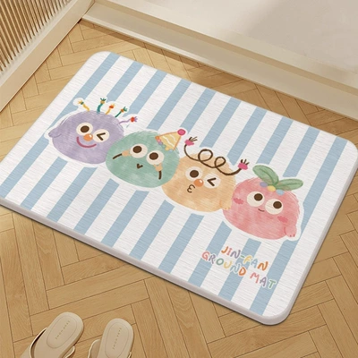 Mat, Bathroom Hard Diatom Mud – Avtomobil döşəmə paspasları - gzn-doll-centered-blue-vertical-line-354509cm-square-white-background