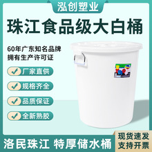 洛民珠江大白桶储水桶超大食品级桶子塑料带盖水桶大容量批发家用