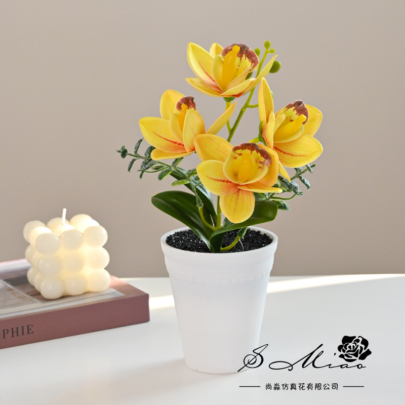 Flores falsas impresión 3D película Huilan bonsai simulación flor de moda creativa decoración planta artificial simulación maceta