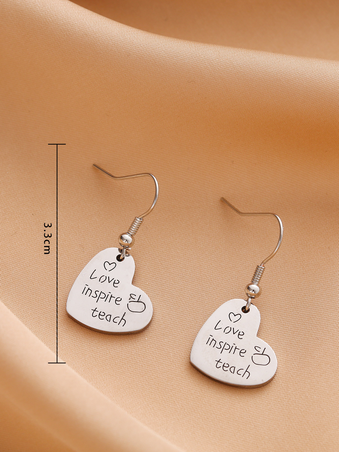 love inspire teach Earrings and Earrings are selling well in foreign trade. Wholesale of stainless steel DIY stud earrings and earrings pic 2