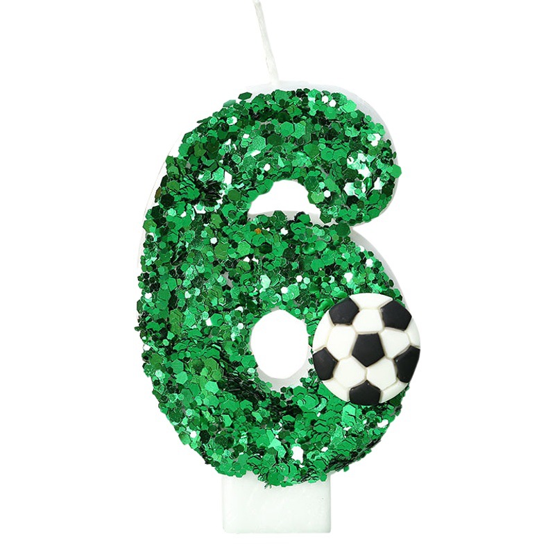 Velas Numéricas de Fútbol para Pastel, Decoración de Cumpleaños Infantil