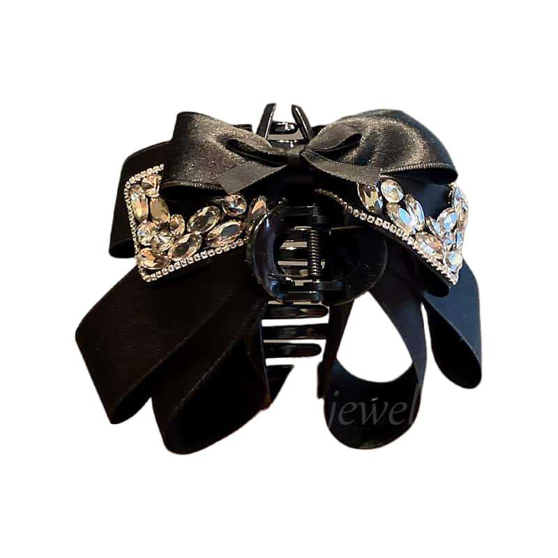 Glänzende Schleifen-haarklammer Mit Strass Für Damen_voghion.com