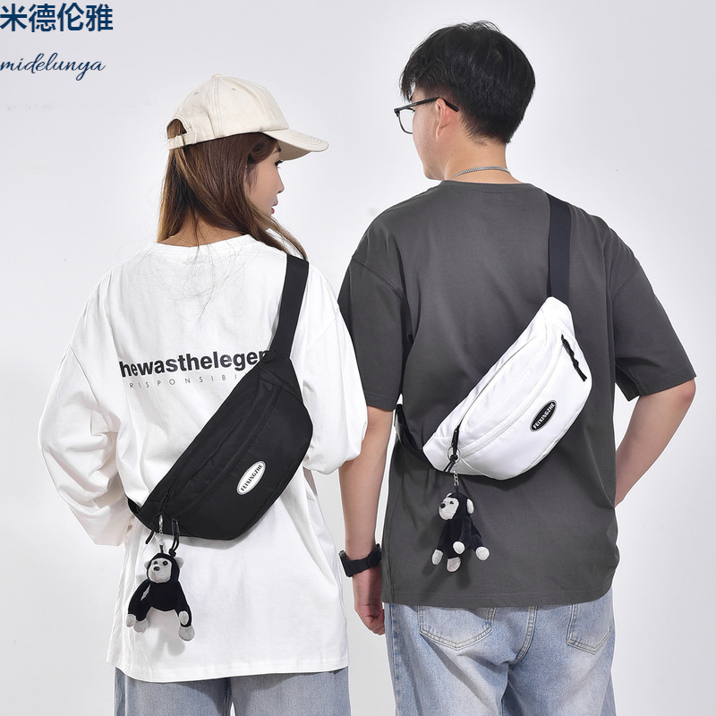 New unisex crossbody bag, trendy men's brand chest bag, Japanese minimalist lightweight waist bag, women's casual sports messenger bag, for men, wholesale