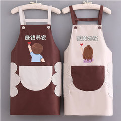 2023新款圍裙防水防油背帶式可愛美甲餐飲專用圍腰工作服logo印字
