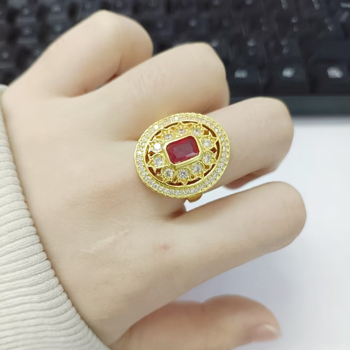 Exquisite Floral Retro Earrings Unique Chinese Style Designer Ring_voghion.com