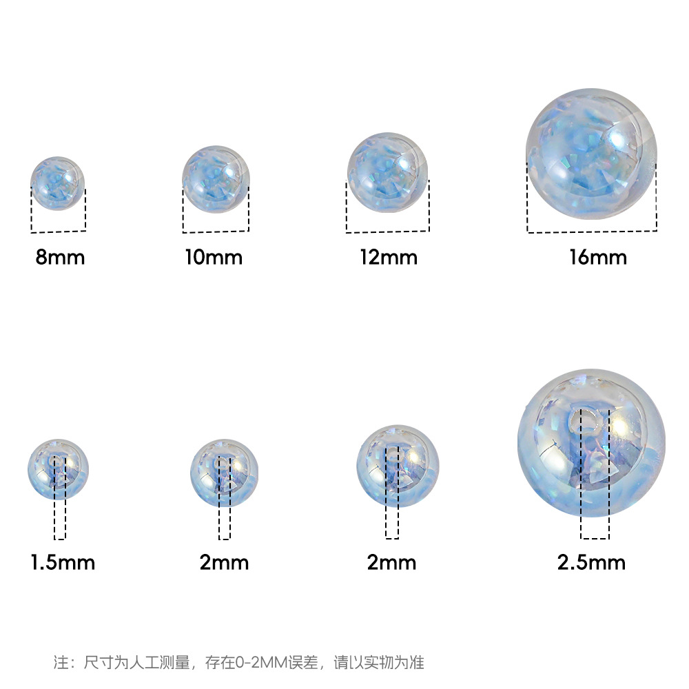 20 glaseado condensado de cristal redondo con cuentas de bricolaje cadena de teléfono móvil llavero colgante de coche accesorios de joyería material de cuentas de resina