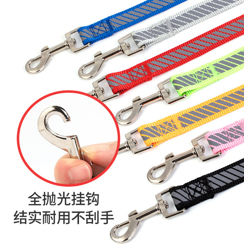 Cross-border multi-color pet rope adjustable dog leash medium and large dog collar traction rope set summer reflective dog leash