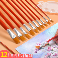 6-pack water chalk red stick oil paint pen six-pack set pen acrylic brush nylon hair watercolor flat head wide pen