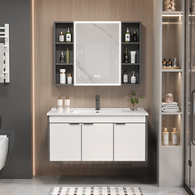 加厚蜂窝太空浴室柜洗漱台洗脸洗手台组合卫生间卫浴柜陶瓷一体盆