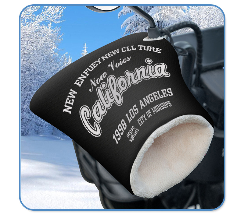 Winter Velvet Electric Vehicle Gloves, Thickeneded and Warm, Battery Motorcycle Cycling Handlebar Covers, Enlarged Windshield Handlebar Covers