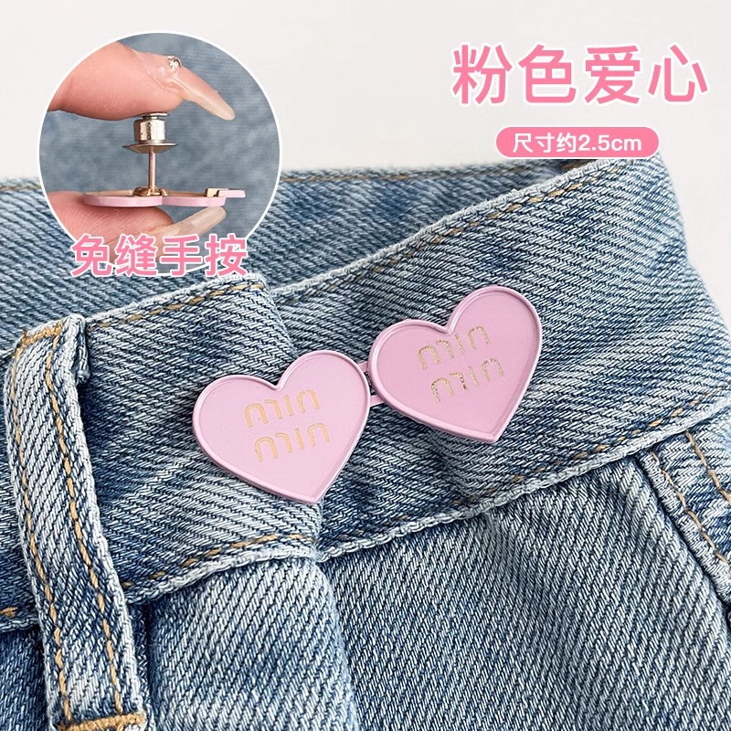 Pantalones de amor cintura apretada cintura botón sin costuras cintura artefacto botón pantalones pequeños jeans broche de ajuste ajustable