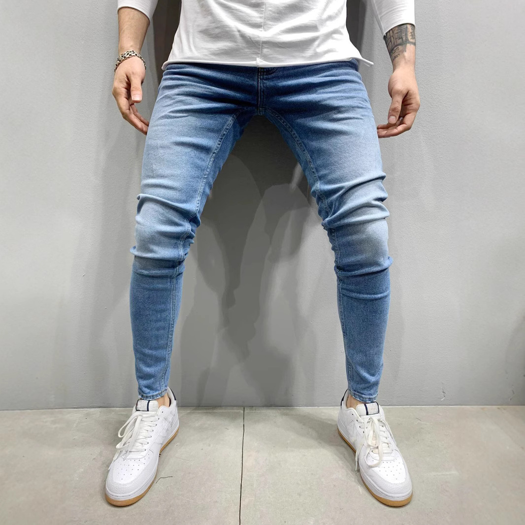 Vaqueros ajustados elásticos de alta calidad para hombres europeos y americanos