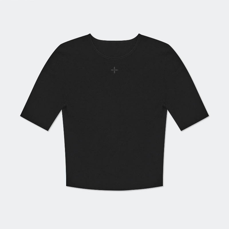 SMFK embraces seamless knitted wool Tee brushed round neck solid…