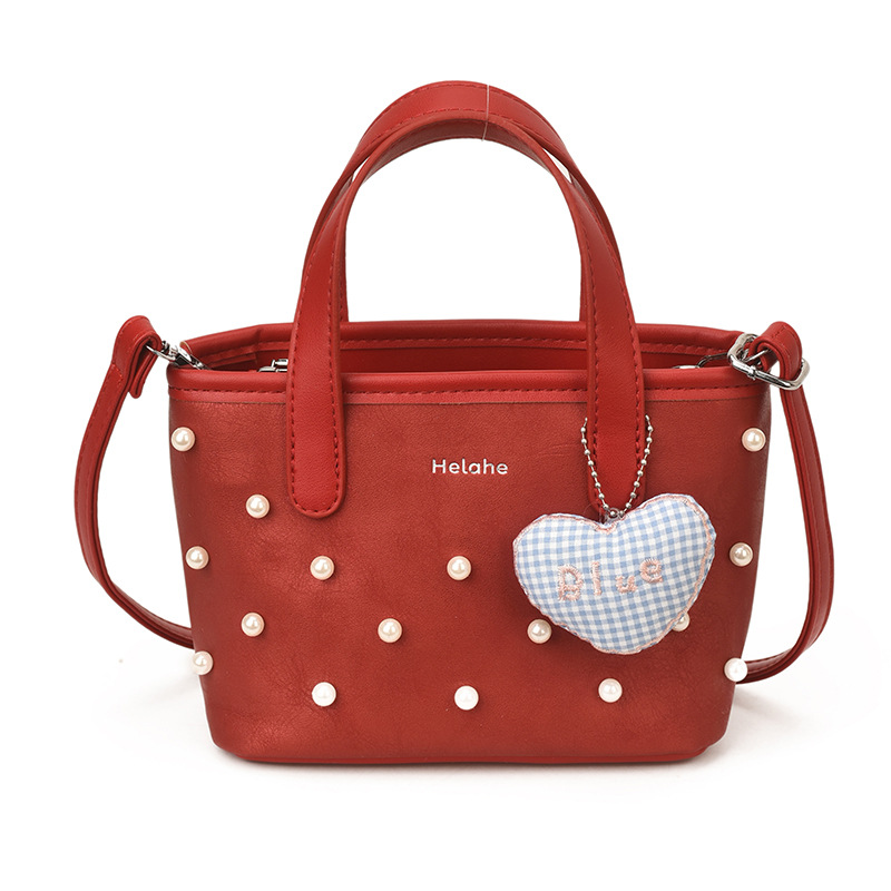 Sweet Pearl bolsas de hombro para niños y niñas, moda, colgantes de amor, bolsas portátiles para niñas, nuevas bolsas para niños transfronterizas