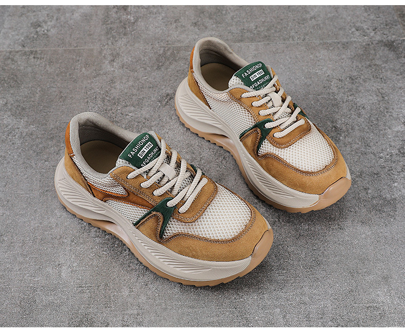 Giày sneaker nữ đế dày phong cách cổ điển, da bò thượng hạng thoáng khí — màu sắc chi tiết 13