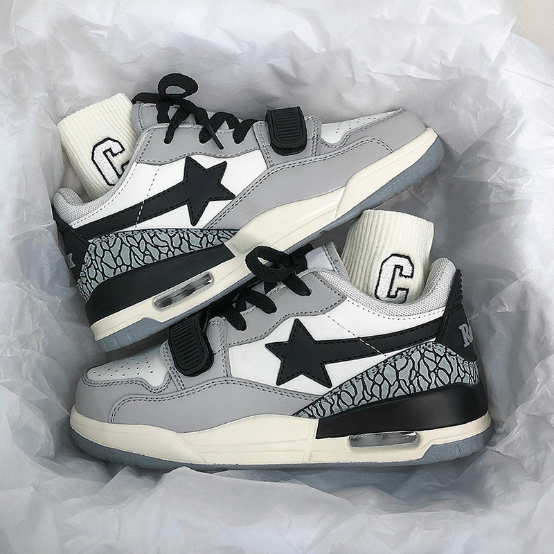 New Versatile Couple Fashion Air Cushion Running Shoes for Men and Women, National Trendy, Popular on Instagram, Casual, White, Student Shoes