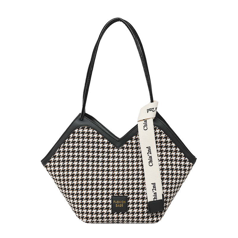 2025 nuevo estilo bolso de hombro con textura bolso de hombro a cuadros de gran capacidad bolso de viaje de aire extranjero cesta de verduras bolso femenino