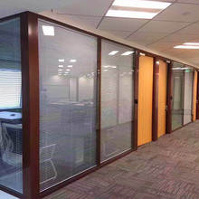 广州玻璃隔断墙办公室单玻磨砂钢化玻璃铝合金双玻百叶隔音墙隔断