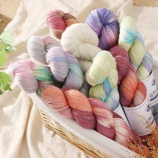 dopamine hand dyed gradient wool line segment dyed wool diy hand knitted baby sweater scarf line shawl line