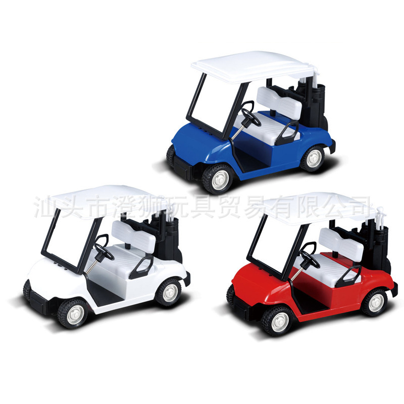 Cross-border golf cart model alloy model back force function cute 3-color mixed