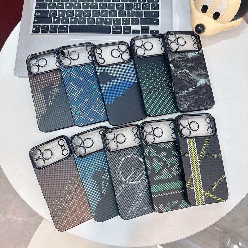 Suitable for Mobile Phone Cases Iphone16 Apple 17Promax Carbon Fiber 15 Kevlar 14 Anti-Fall Simple Protective Case