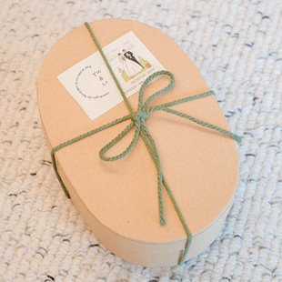 Wedding Favor Gift Box Oval Gift Box Kraft Paper Box Gift Packaging Box Mid-Autumn Festival Gift Box