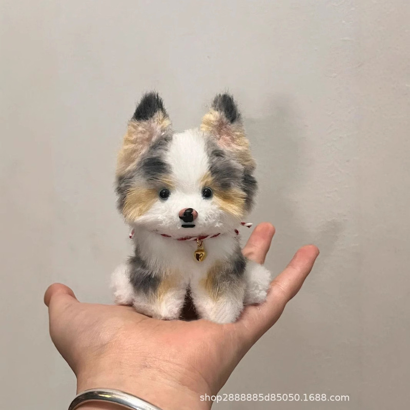 ねじり棒子犬diy材料バッグ手作り手作り女の子カシミヤ手作り人形子猫犬毛条製作|undefined
