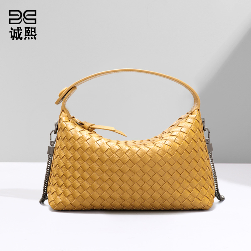 Comercio exterior al por mayor bolso tejido a mano de las mujeres fresco dulce portátil caja de almuerzo bolsa tendencia de la moda todo-fósforo hombro bolsa de mensajero