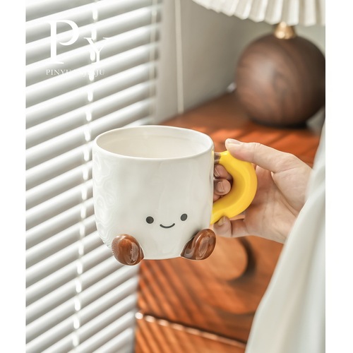 Wow Cute Jellycat Banana Plush Mug Ceramic Coffee Cup Milk Cup Home Cup