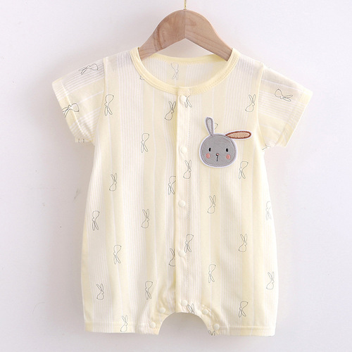 Mengyingcai  summer new 0-3 short-sleeved jumpsuit newborn clothes thin section romper