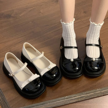小皮鞋女法式小众2024春季新款厚底日系单鞋