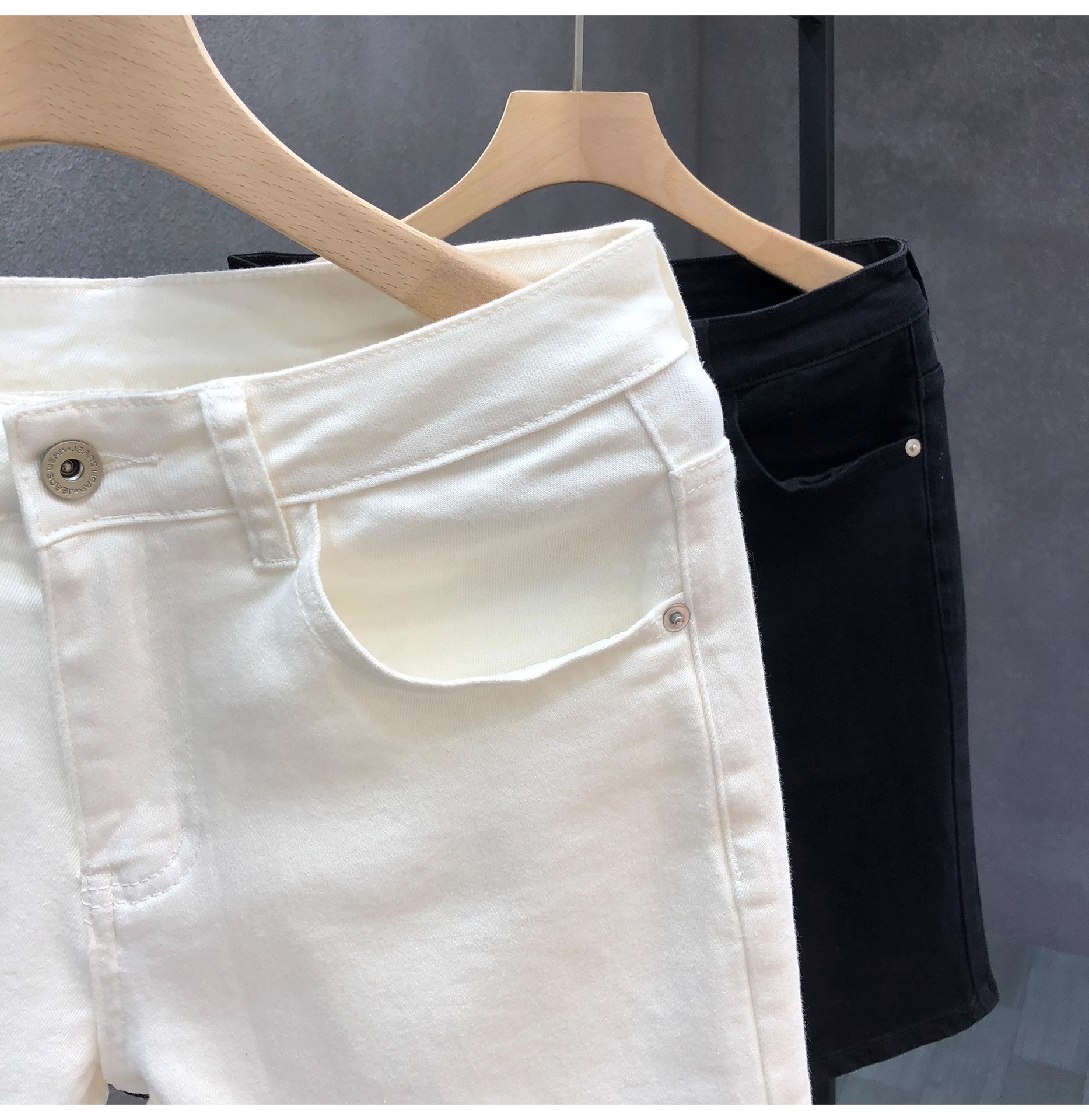 Schlanke Stretch Jeansshorts Für Herren In Blau Für Den Sommer_voghion.com