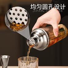 304不锈钢调酒器套装玻璃雪克杯工具手摇酒壶鸡尾酒吧入门shake杯