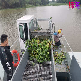 收割水葫芦机械设备 江苏小型全自动割草船 水上水草水花生打捞船