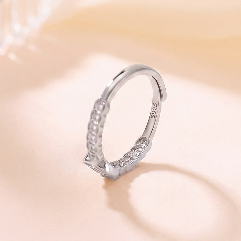 Nhẫn bạc sterling S925 hình đồng xu phong cách Trung Hoa, thiết kế mở điều chỉnh được — Một mảnh