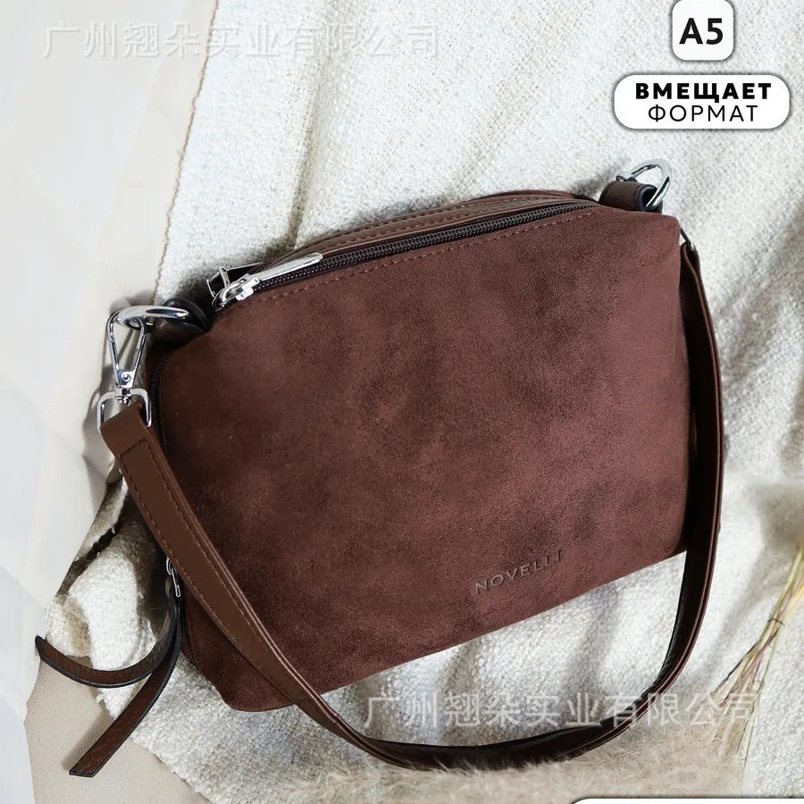 Retro Niche Frosted Handbag Women's 2025 Early Autumn Lazy Style Soft Surface High-End Versatile Single Shoulder Crossbody Bag