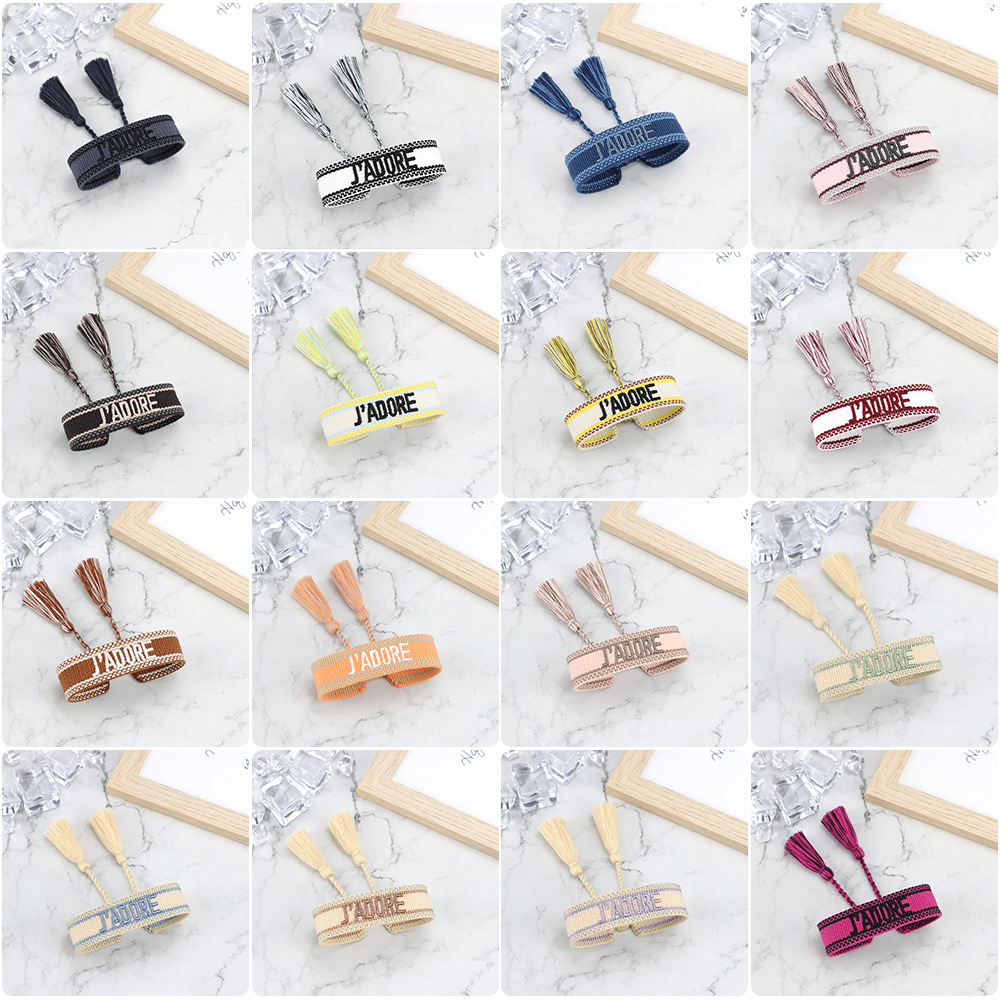 6g Weight Bracelets Classification Daily Occasion rope Material Letter Pattern Women'S Gender Knitting Design Fashion Style Fashion Letter Rope Knitting Women's Bracelets 5