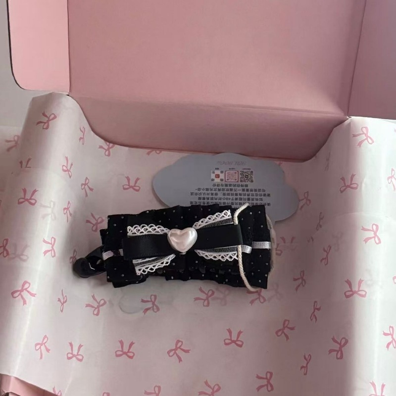 甜妹可爱蕾丝花边爱心香蕉夹蝴蝶结波点甜美少女心百搭发饰新款|undefined