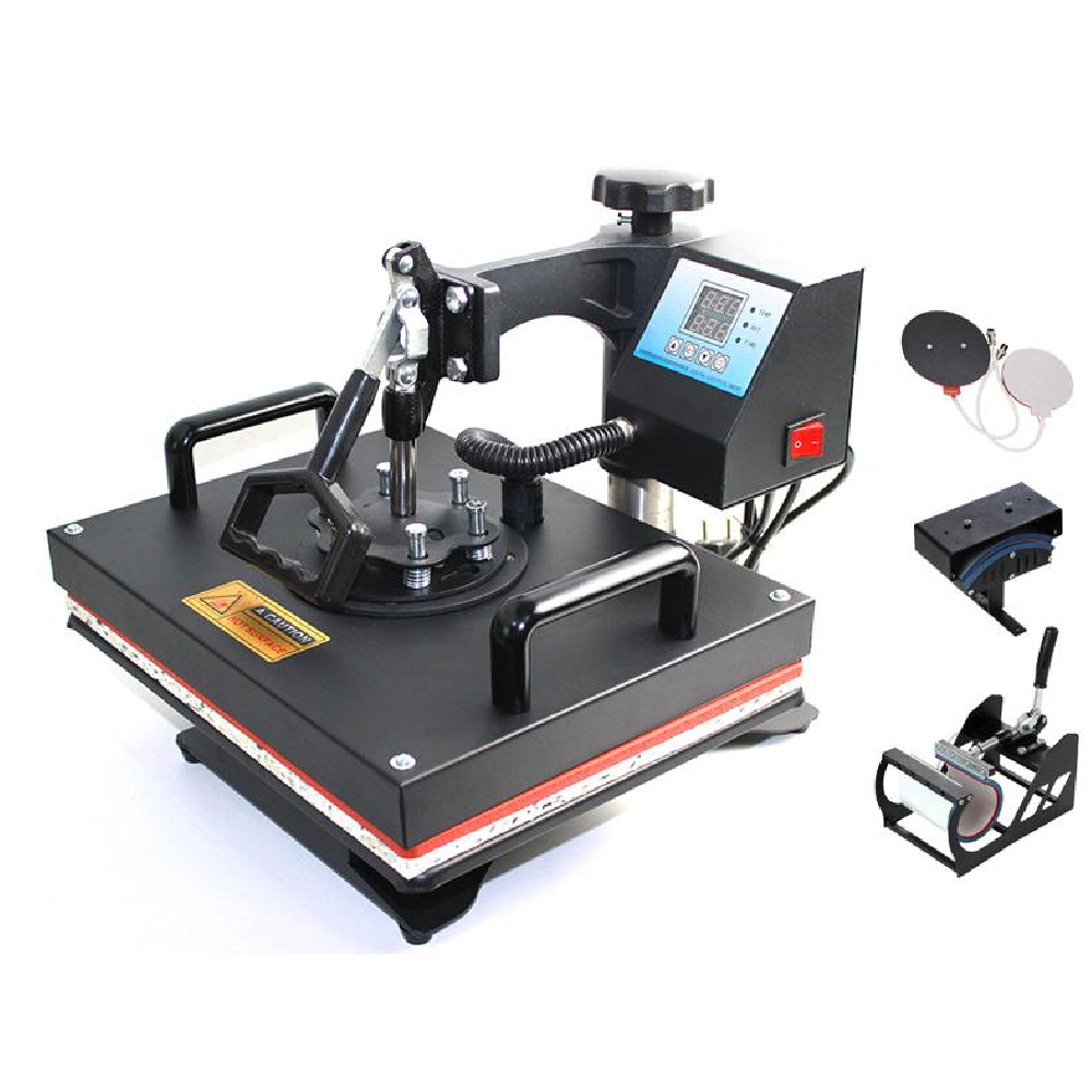 Fábrica directa 5 - en - 1 máquina de sello en caliente multifuncional inteligente de control de temperatura logotipo camiseta taza máquina de sello en caliente de transferencia de calor