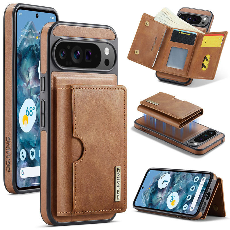 M6 Magnetic Wallet Case for Pixel 9 Pro XL Google 9 Pro 2-in -1 Split Phone Case