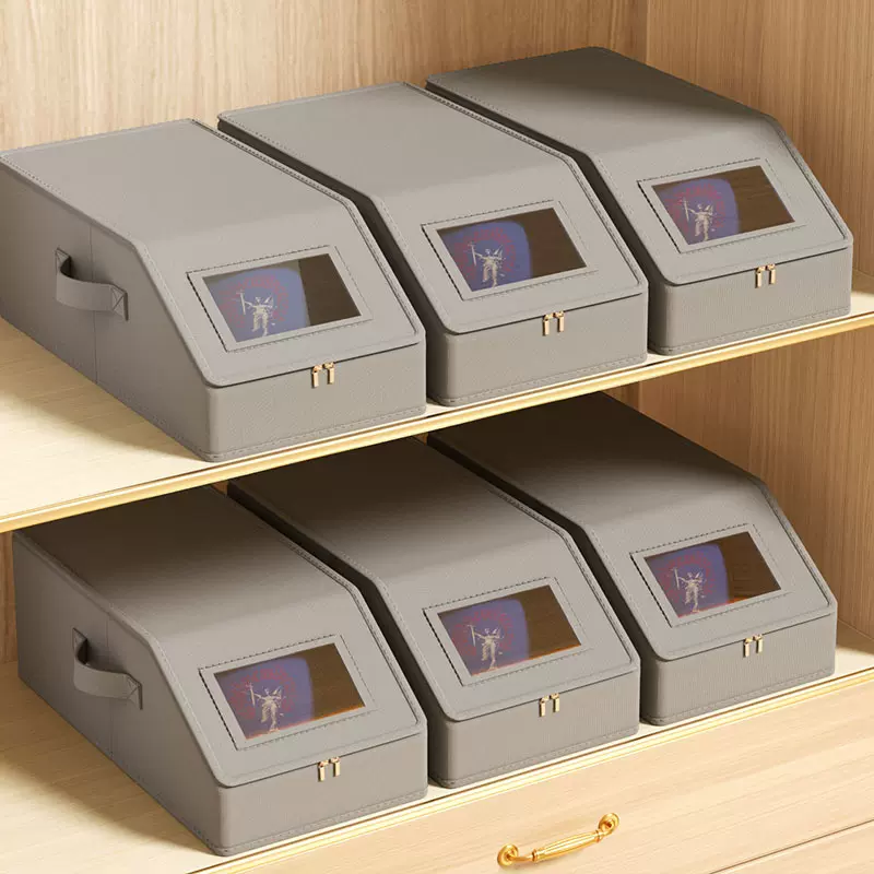 跨境牛津布帽子收纳盒拉链带盖防尘可视亚马逊可堆叠棒球帽储物盒